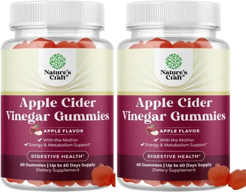 Gomitas de Vinagre de Sidra de Manzana con la Madre - Suplemento Energético Natural, Gomitas ACV con Madre para Limpieza Corporal, Apoyo