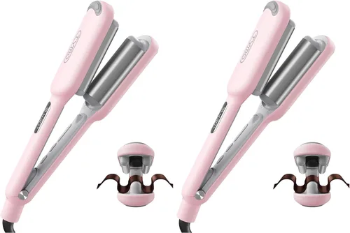 Miniatura 11 de TYMO ROVY - Rizador de pelo iónico con 3 barriles de cerámica para mujeres, doble voltaje, antiquemaduras, fácil de usar, para crear ondas de playa