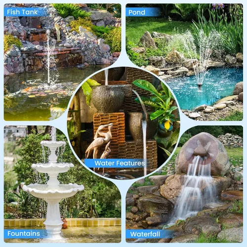 Miniatura 6 de POPOSOAP Pond Filter with 12W Solar Fountain Pump, Solar Pond Filter with 160GPH Pump & Fountain Kit, Outdoor Filter Box with 6.6FT PVC Tubing