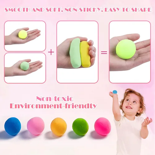 Miniatura 2 de EDIFON Arcilla seca al aire, arcilla de modelado de 24 colores para niños, juguete de arcilla mágica de espuma con herramientas de escultura