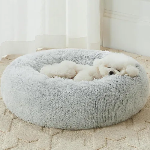 Miniatura 13 de WNPETHOME Cama Calmante para Perros Cama para Gatos Dona, Cama de Mascotas de Piel Sintética Auto-Calentable Dona Abrazadora, Cómodas Camas Redondas