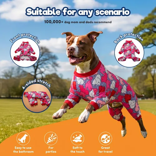 Miniatura 3 de LovinPet Pijama de Perro para Perros Grandes - Camisa para Aliviar la Ansiedad, Protección Solar para Perros, Pijamas de Recuperación Poscirugía