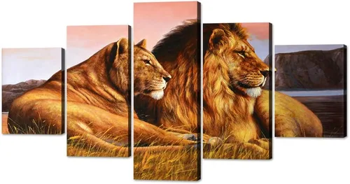 Miniatura 66 de 5 piezas de pintura sobre lienzo ardiente de fénix dibujado en estilo heráldico fuego fénix arte de pared vintage impresiones obras de arte arte