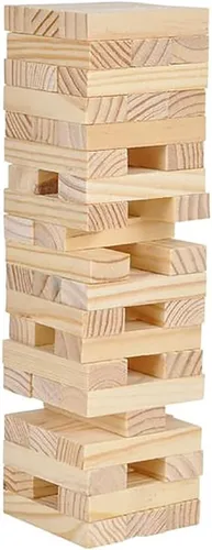 Miniatura 8 de The Dreidel Company Bloques de madera apilables, juego de torre de volteo, bloques de tracción y caída, aprendizaje sensorial, noche de juegos, 6