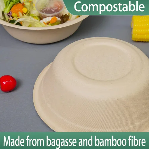 Miniatura 4 de Ensaladeras desechables de 32 onzas, paquete de 150 unidades, cuencos de papel grandes, resistentes, ecológicos, paquete a granel, cuencos