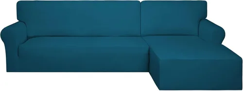 Miniatura 22 de PureFit - Fundas superelásticas para sofá modular en L, 2 fundas de elastano antideslizantes con borde elástico, ideal para niños y mascotas