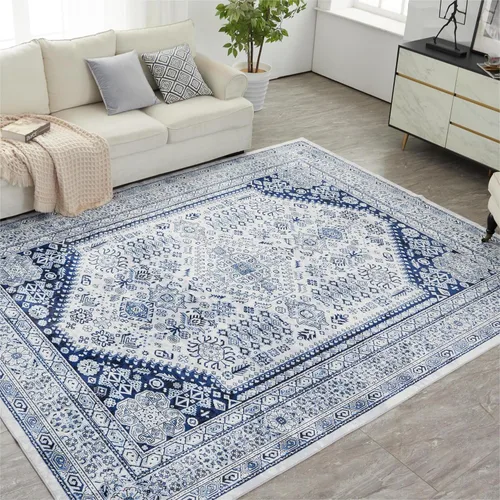 Miniatura 37 de Syalife 6x9 Alfombra Lavable para Área, Ultra Suave Antideslizante, Pila Baja, Alfombra Vintage Resistente a Manchas para Sala de Estar, Alfombra