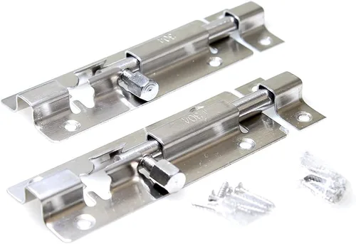 BT002 - Cerradura de perno de barril de 4 pulgadas, cerradura de puerta gruesa de alta calidad, cerradura deslizante de acero inoxidable con 12