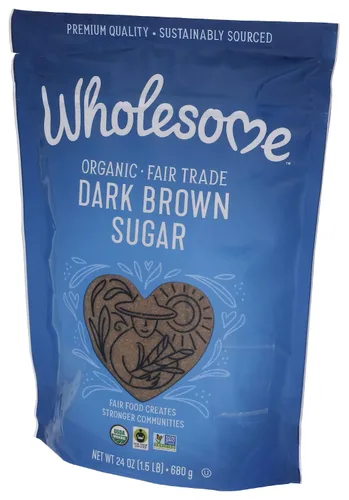 Miniatura 6 de Wholesome Edulcorantes de 24 onzas de azúcar moreno oscuro orgánico, comercio justo, sin OMG, sin gluten y vegano, azúcar para hornear y glaseado, 1