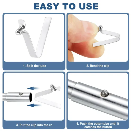 Miniatura 4 de PATIKIL Pinzas de remo de kayak de 0.220 x 0.157 in, paquete de 20 clips de acero en forma de V de un solo pasador, clips de resorte, tubo