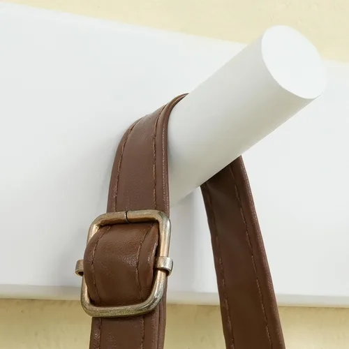Miniatura 6 de SKOLOO - Perchero de pared de madera con 10 ganchos largos de bambú para colgar mochila, abrigo, toalla o sombrero, con 16 pulgadas de orificio a