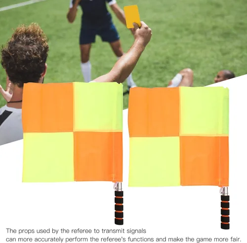 Miniatura 6 de 2 banderas de árbitro de linesman bandera de mano de fútbol linesman banderas con bolsa para eventos deportivos, fútbol, voleibol, pista de fútbol