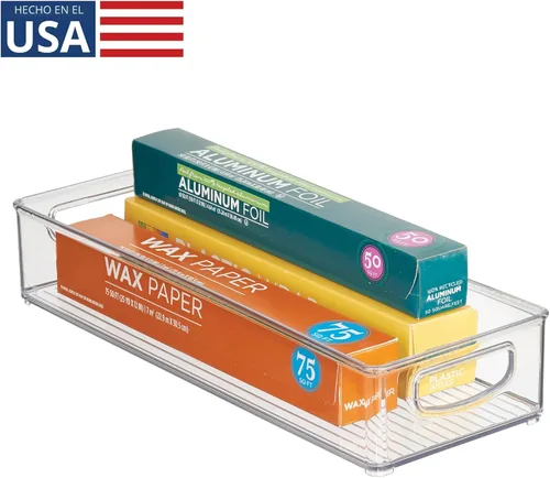 Miniatura 2 de iDesign Contenedor de almacenamiento transparente extra largo delgado Organizador estrecho, apilable, de cocina o despensa