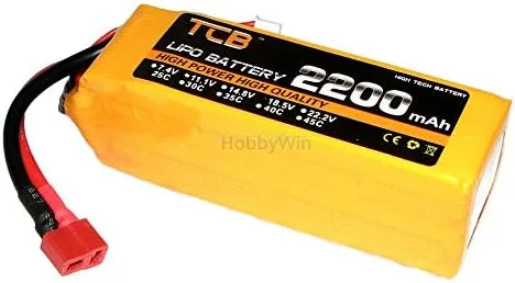 Miniatura 6 de 18.5V 5S 2200mAh 25C LiPo Batería T-Type Plug Max 40C Tasa de descarga para RC Modelo Avión FPV Drone Helicóptero