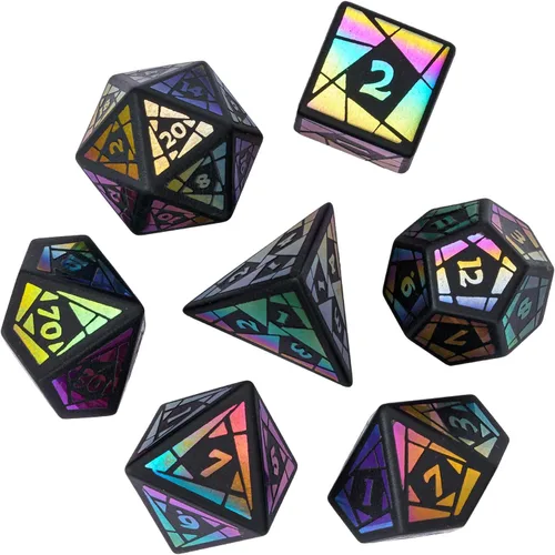 Miniatura 33 de UDIXI Juego de dados de piedras preciosas de amatista, dados DND de piedra de cristal D&D con estuche de regalo para juegos de rol y juegos de mesa