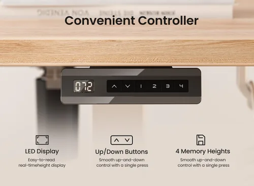 Miniatura 6 de BANTI Escritorio de pie de 48 × 24 pulgadas, ergonómico, altura eléctrica ajustable, para sentarse y ponerse de pie, escritorio de oficina para Arce