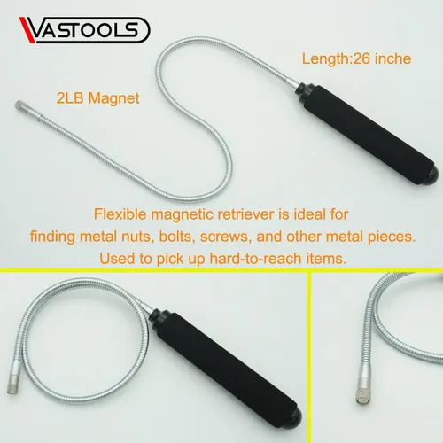 Miniatura 5 de VASTOOLS Juego de herramientas de recogida magnética flexible, 2 libras y 5 libras, extensión flexible de 25 pulgadas, recogida magnética