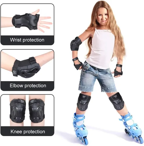 Miniatura 2 de Rodilleras y coderas para niños y jóvenes con protectores de muñeca, equipo de protección para patinaje, patinaje, ciclismo, scooter y deportes
