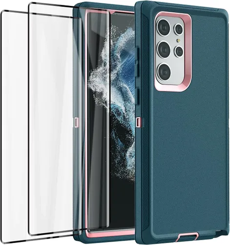 Miniatura 15 de AICase para Galaxy S22 Ultra con protector de pantalla, funda resistente a caídas con protección completa, cuerpo completo, robusta, a prueba