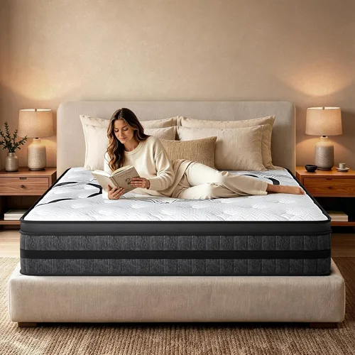 Twin Mattress, 10 Inch Twin Mattress - Hybrid Memory Foam & Pocket Springs for Pressure Relief, Fiberglass Free, Motion Isolation, CertiPUR-US &