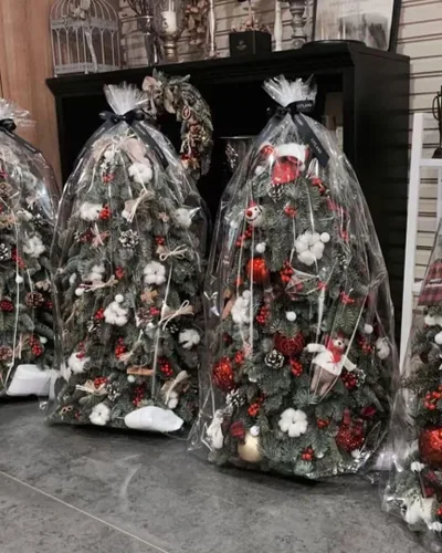 Miniatura 3 de JOYIT 10 piezas de envoltura de celofán extra grande para cestas de regalo, bolsas de celofán transparente de 35 x 55 pulgadas con 10 lazos rojos