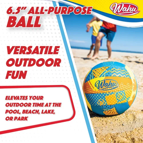 Miniatura 4 de Wahu 100% Waterproof All-Purpose Pool Ball for Beach Volleyball, Soccer, and More, 6.5" Round Water Ball for Beach and Pool Sports Games Naranja