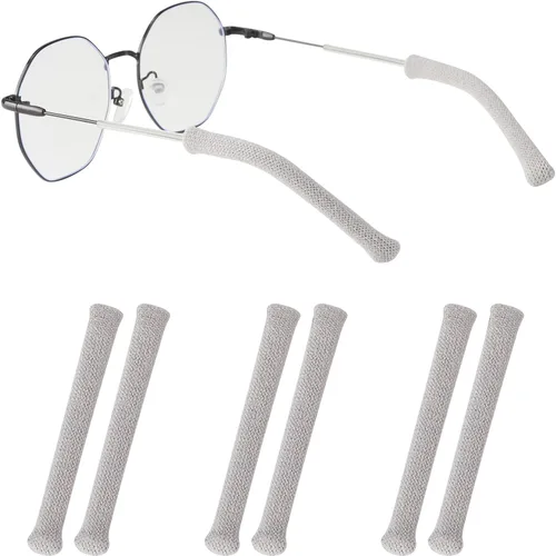 Miniatura 12 de Cojín de oreja para lentes de longitud más larga con algodón de punto suave, agarre elástico antideslizante para gafas, puntas de patillas de lentes