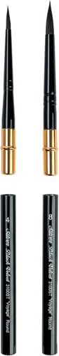 Miniatura 10 de Silver Brush Limited WC-3000S - Juego de acuarela Master de terciopelo negro, juego de 3 pinceles, forro de escritura tamaño 1, tamaño de lavado
