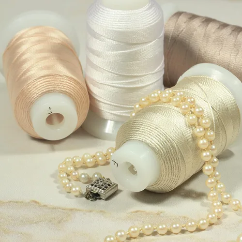 Miniatura 6 de The Beadsmith Cordón de seda pura – Blanco, tamaño E (0.325 mm/0.0128"), 200 yardas (600 pies), carrete de 1/2 onza