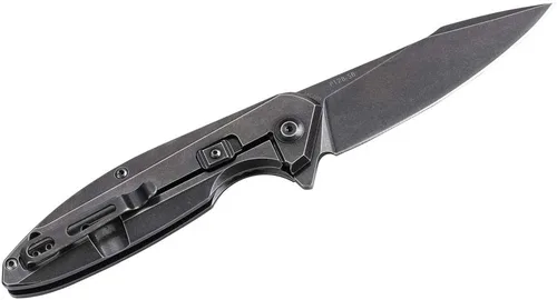 Ruike Cuchillo táctico plegable pequeño cuchillo de bolsillo con clip EDC Camping Pesca Senderismo Cuchillos Marco Cerradura 14C28N Acero Negro al