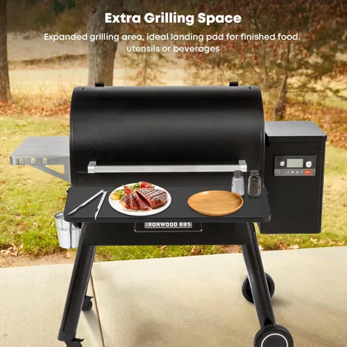 Miniatura 6 de Estante frontal plegable Stanbroil para parrilla de pellets Traeger Pro 780 Ironwood 885, reemplazo de accesorios de parrilla para estante plegable