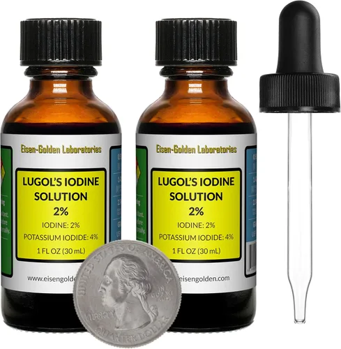 Miniatura 11 de Lugol's Yodo, solución al 2%, 2 onzas en una botella de vidrio ámbar, gotero gratis, EE. UU Solución al 2% Botella de 2 onzas