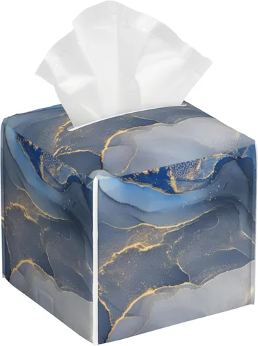 Miniatura 15 de Caja de pañuelos con diseño floral de amapola marrón con acuarela, diseño de flores abstractas de cuero, soporte decorativo para caja de papel