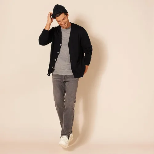 Miniatura 4 de Tienda Essentials Suéter tipo cárdigan de algodón para hombre