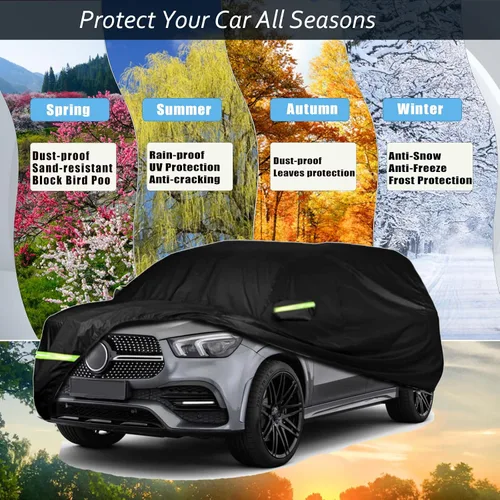Miniatura 6 de Funda para coche compatible con Mercedes Benz ML/GLE Class 230 250 280 300 320 350 de 2006-2025, de 6 capas, 210T, resistente al viento, impermeable