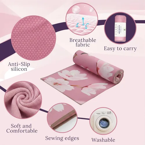 Miniatura 3 de Toalla antideslizante para esterilla de yoga caliente para yoga, toalla de yoga lavable a máquina con agarre de silicona, secado rápido y súper