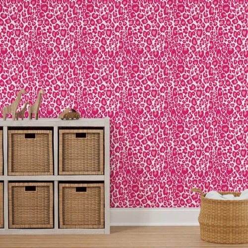 Miniatura 7 de Papel tapiz autoadhesivo de 3 x 2 pies, estampado de guepardo, animales, rosa, leopardo, gatos, papel tapiz extraíble personalizado Spoonflower