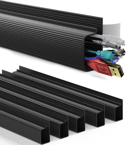 Miniatura 9 de Delamu Paquete de 2 organizadores de cables debajo del escritorio, organización de cables ordenada segura debajo de los escritorios para oficina