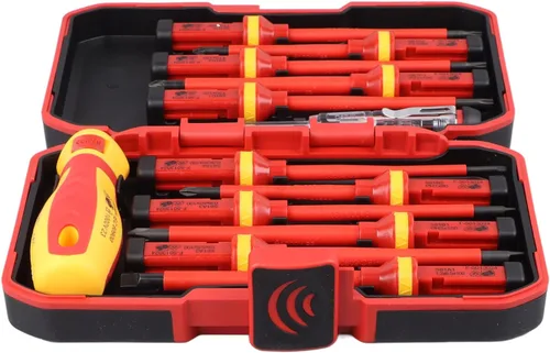 Miniatura 7 de FLEXMAN Juego de destornilladores eléctricos aislados de 1000 V, electricistas profesionales aislados, juego de destornilladores cruzados ranurados