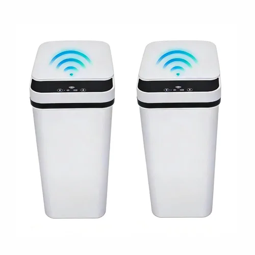 Paquete de 2 Cubos de Basura para Baño, Cubo de Basura Inteligente sin Contacto, Cubo de Basura Automático con Sensor de Movimiento con Tapa, Cubo