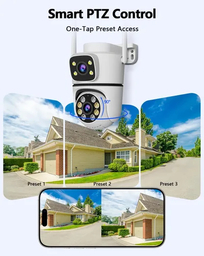 Miniatura 5 de WEILAILIFE 【Vinculación de Lentes Duales】 Cámara de Seguridad Inalámbrica para Exteriores de 5MP, Cámaras de Vigilancia por Video PTZ WiFi