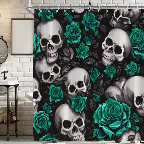 Miniatura 51 de Cortina de ducha pequeña para casa rodante, tamaño medio, estilo retro de los 70, con flores bonitas, estética abstracta de margaritas, decorativa
