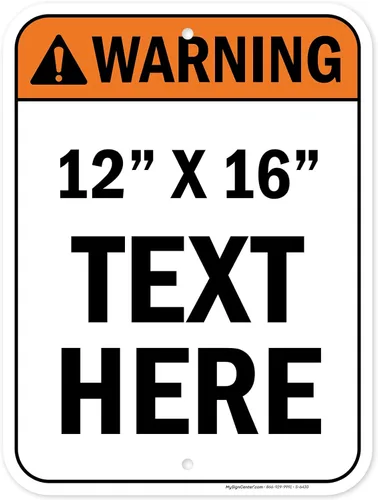Miniatura 105 de Primer letrero de seguridad personalizado, letrero ANSI, compatible con Osha, 12 x 18 pulgadas, HDPE de 55 mil de grosor
