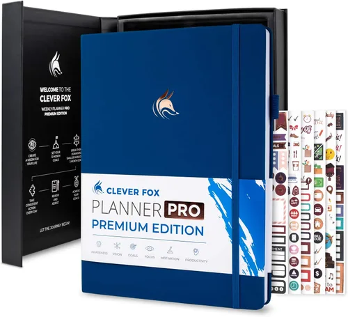 Miniatura 16 de Clever Fox Planner Pro Premium - Lujosa agenda semanal y mensual con organizador de presupuesto para productividad y objetivos, sin fecha, A4