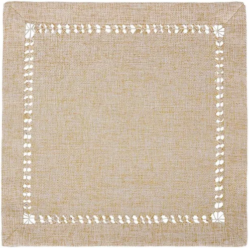 Miniatura 6 de Grelucgo Juego de 6 manteles individuales de mesa de punto vainica hechos a mano color beige, rectangulares de 12 x 18 pulgadas