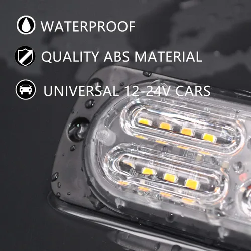 Miniatura 2 de Barra de luz estroboscópica ámbar impermeable de 12-24 V, 20 LED, con 32 intermitentes diferentes para automóvil, camión, SUV, camioneta, 4