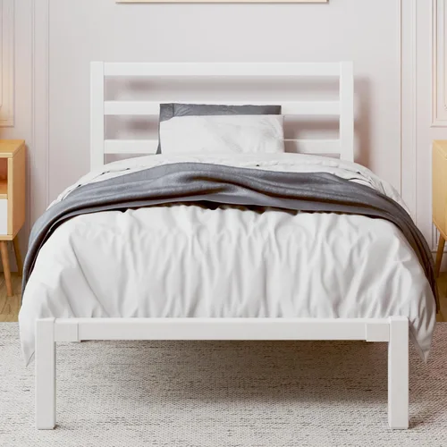 Miniatura 9 de LoVinson Base de cama tamaño King, base de cama de plataforma resistente con base de metal fuerte, almacenamiento debajo de la cama, base de Blanco