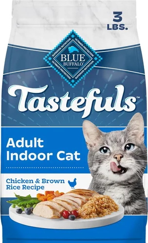 Blue Buffalo Tastefuls - Alimento seco para gatos adultos, fórmula para gatos de interior, fabricada en los Estados Unidos con ingredientes