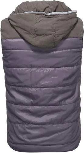 Miniatura 5 de Chaleco para hombre, acolchado de invierno, cálido, con cuello alto, impermeable, con capucha