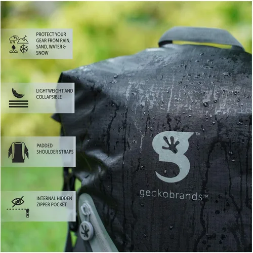 Miniatura 6 de geckobrands Mochila impermeable de 30 l, Gris Negro, 30 L, Mochila impermeable 30l